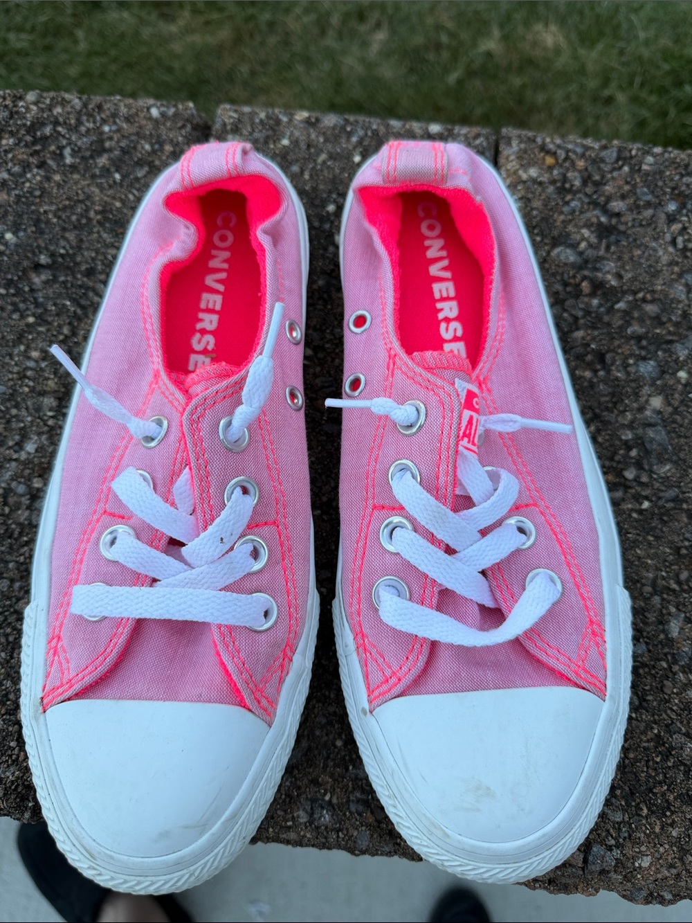Converse Pink Canvas Low-Top Slip-On Sneakers